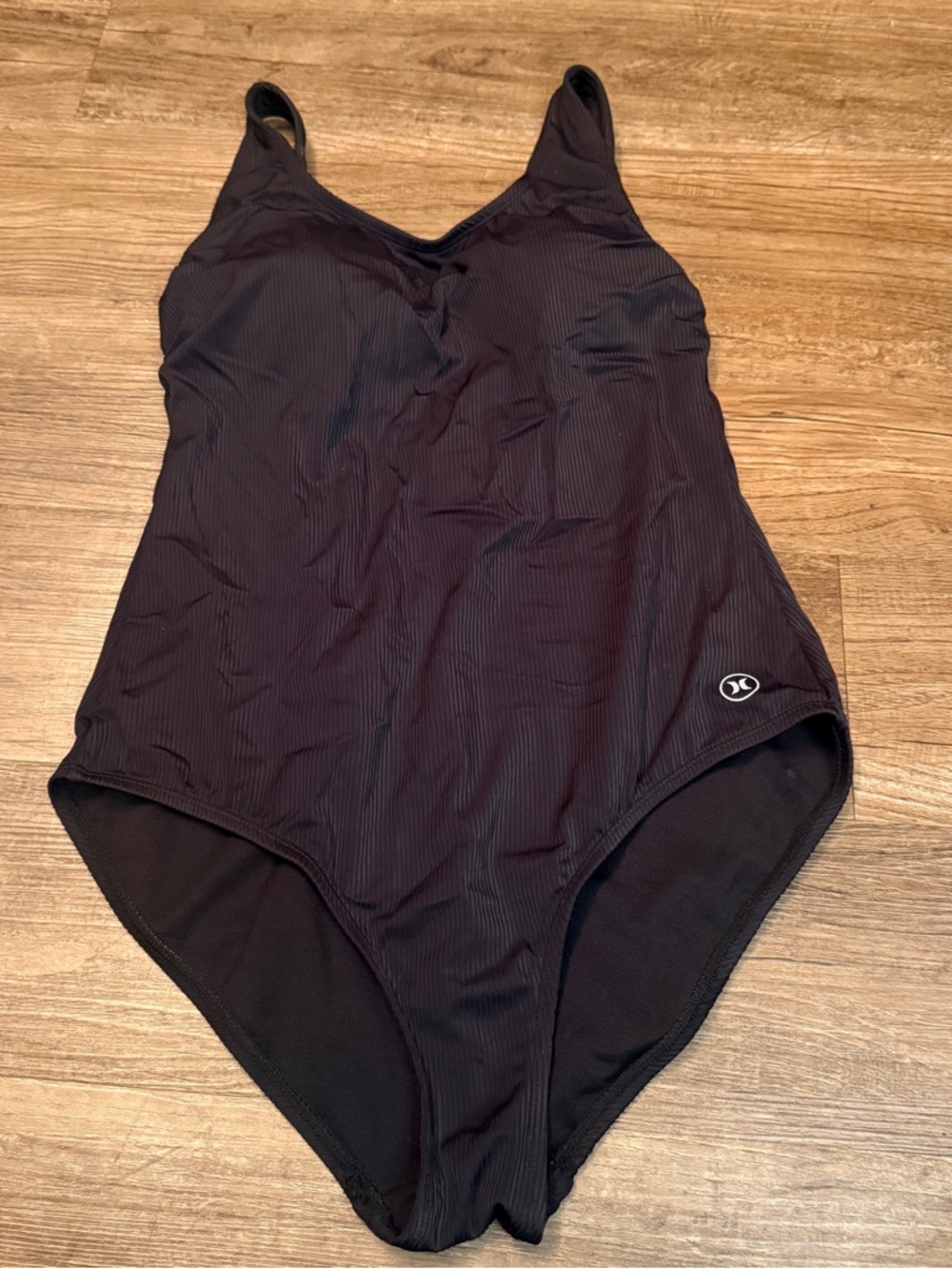Hurley Black Ribbed One-Piece Swimsuit